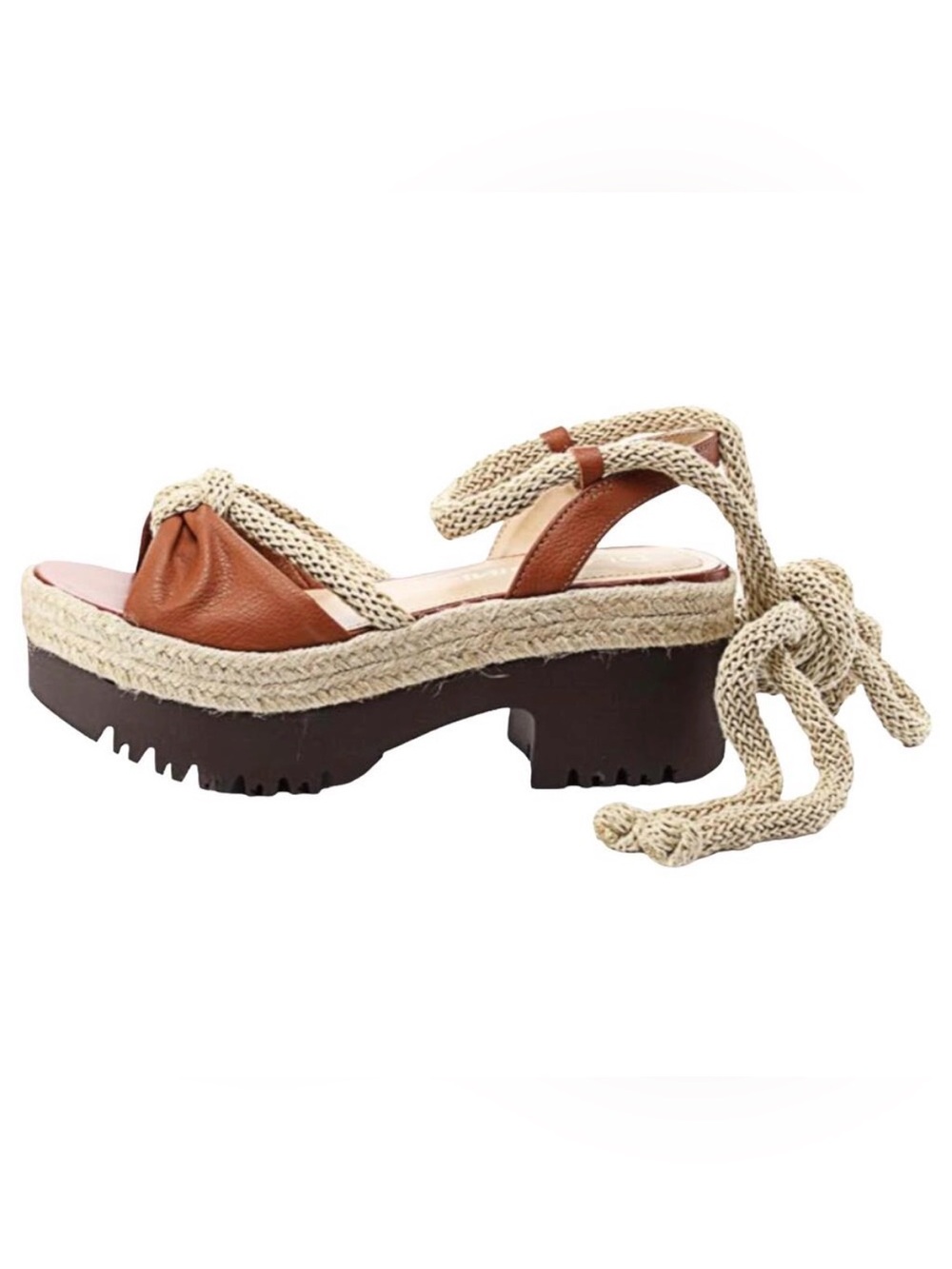 Napa Leather Tie Up Platform Wedge